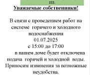 Отключение воды МКД Лучистая, д. 2